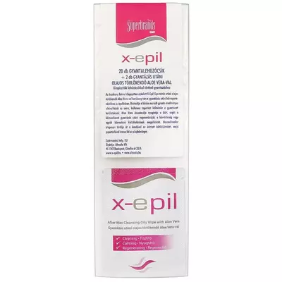 X-Epil szőrtelenítő gyanta papír 20db+2db törlőkendő