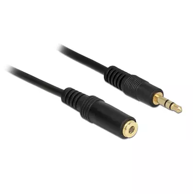 Delock Stereo Jack hosszabbító kábel 3.5 mm 3 pin apa > anya 2 m fekete