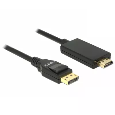 Delock Kábel Displayport 1.2 dugó > High Speed HDMI-A dugó passzív 4K 2 m fekete