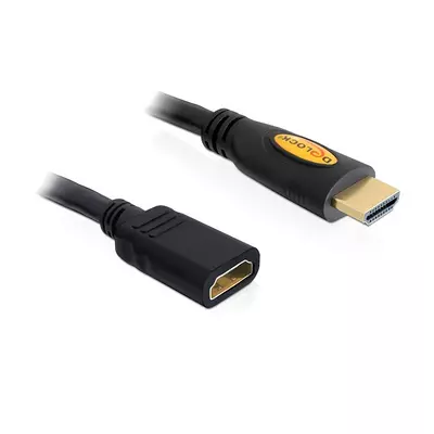 Delock magas sebességű HDMI hosszabbító kábel, Ethernettel, A apa / anya, 1 m