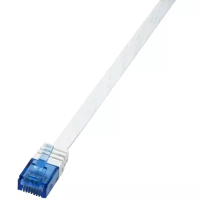 LogiLink CAT6 U/UTP Flat Patch Cable SlimLine AWG32 white 10m