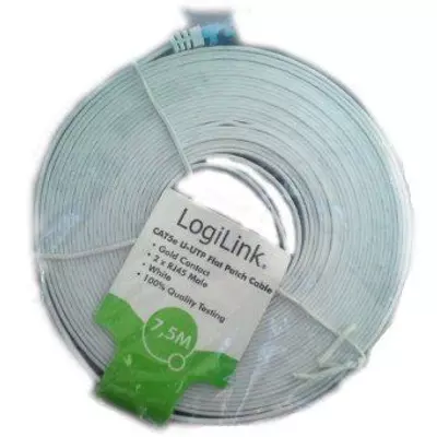 LogiLink lapos Patch Kábel CAT5e 7,5M fehér