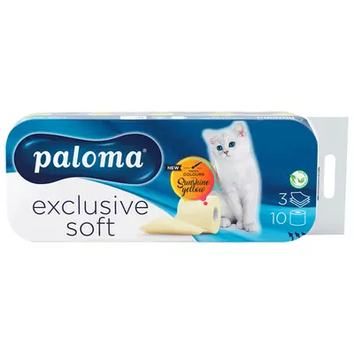 Paloma Exclusive Soft sárga toalettpapír 10 tekercs 3 rétegű