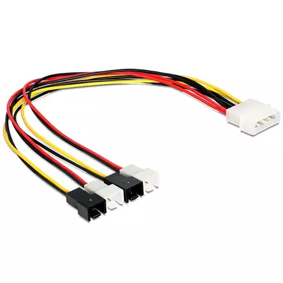 Delock Molex 4 pin apa > 4 x 2 pin ventillátor tápkábel