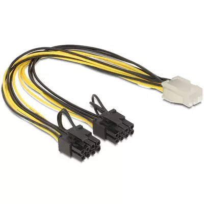 Delock PCI Expressz táp 6 pin anya > 2 x 8 pin apa kábel