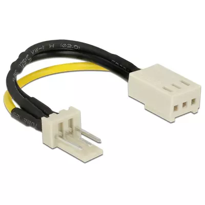 Delock Power Cable 3 pin male > 3 pin female (fan) 8 cm  Reduction of rotation speed