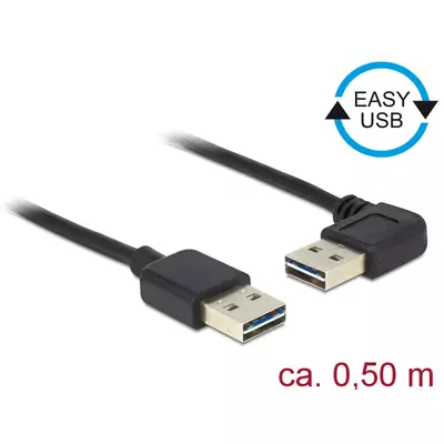 Delock Kábel, EASY-USB 2.0-s A- típusú csatlakozódugó > EASY-USB 2.0-s-A-típusú csatlakozódugó, ível