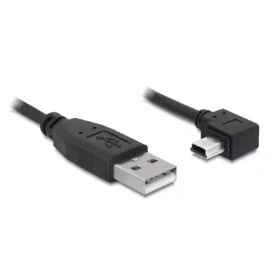 Delock USB 2.0-A apa - USB mini-B 5 tűs  könyök apa átalakító kábel, 1m