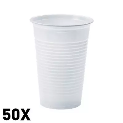 Eldobható fehér műanyag pohár 3dl 50db