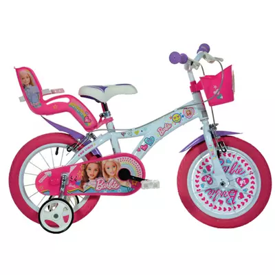 Barbie rózsaszín-fehér gyerek bicikli 16-os méretben - Dino Bikes kerékpár