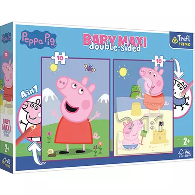 Peppa malac kétoldalas 4 az 1-ben Baby Maxi puzzle 2x10db-os - Trefl