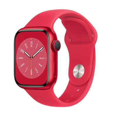 Apple Watch Series 8 GPS 41mm okosóra - piros alumínium tok (Aluminium Case Red) piros sport pánt (Sport Band Red)