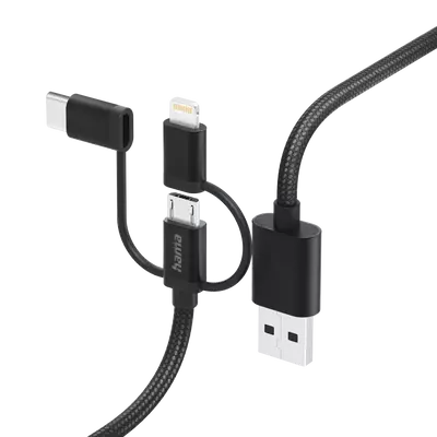 Hama FIC E3 adatkábel 3in1 micro usb / type-c / lightning 1,5m (201536)