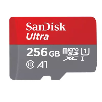 Sandisk microsd ultra android kártya 256gb, 140mb/s,  a1, class 10, uhs-i (215423)