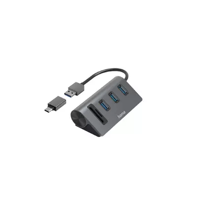 Hama FIC usb 3.2 gen1 hub (3usb port)+ type-c otg adapter kártya olvasó kombó (200140)