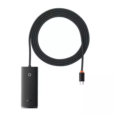 Baseus Lite 4 portos USB-A HUB adapter (USB-A > USB 3.0*4-re) 25cm WKQX030001 Fekete