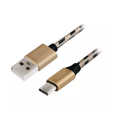 Logilink USB 2.0 Type-C kábel, C/M-USB-A/M, nylon, 1 m