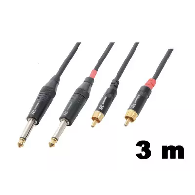 PD Connex CX74-3 sztereo jelkábel  (2×6,3 mm Jack - 2x RCA) - (3 m)