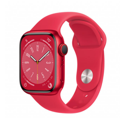 Apple Watch Series 8 GPS + Cellular 41mm okosóra piros alumínium tok (red aluminium case) piros sport pánt (sport band red)