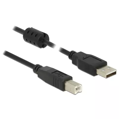 Delock USB 2.0-s kábel A-típusú csatlakozódugóval > USB 2.0-s, B-típusú csatlakozódugóval, 2,0 m, fe