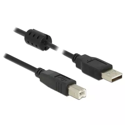 Delock USB 2.0-s kábel A-típusú csatlakozódugóval > USB 2.0-s, B-típusú csatlakozódugóval, 5,0 m, fe