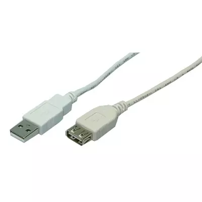 LogiLink USB Kábel, USB 2.0, apa/anya, szürke, 2m