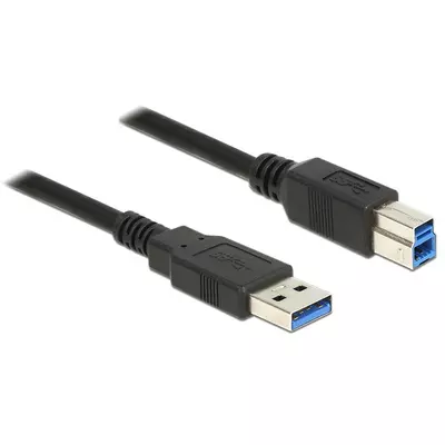 Delock USB 3.0-s kábel A-típusú csatlakozódugóval > USB 3.0-s, B-típusú csatlakozódugóval, 5,0 m, fe