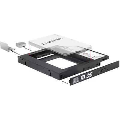 Delock Slim SATA 5.25 illesztő-keret, 1 x 2.5 SATA HDD/SSD-hez