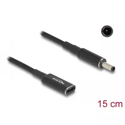 Delock Laptop töltőkábel adapterkábel USB Type-C anya - Dell 4,5 x 3,0 mm apa 15 cm