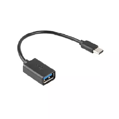 LANBERG USB-C(M) 2.0->USB-A(F) ADAPTER KÁBEL 15CM OTG FEKETE