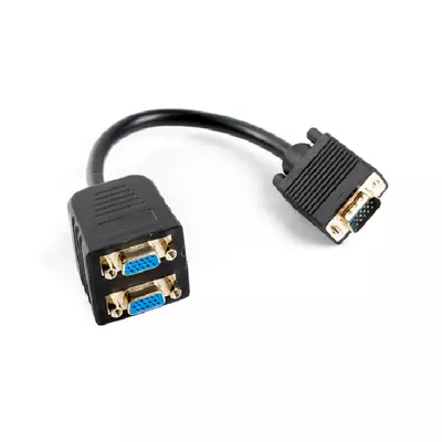 LANBERG VGA(M)->2X VGA(F) ADAPTER KÁBEL 20CM FEKETE