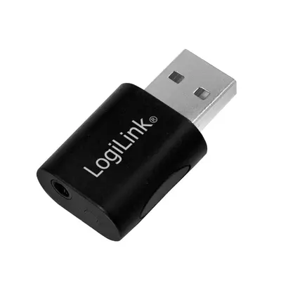 Logilink USB 2.0 adapter, audio, USB-A/M-3,5 mm 4-Pin/F, fekete