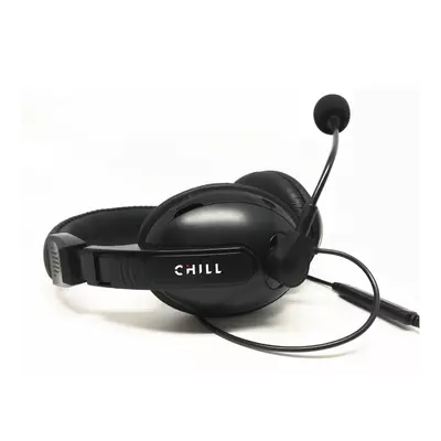 CHILL SZTEREO USB HEADSET, fekete, 2m-es kábel, ki-be kapcsolható mikrofon