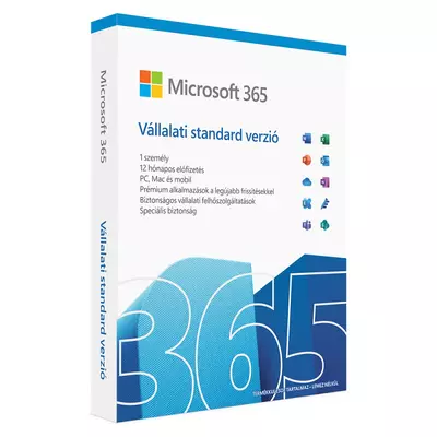 Microsoft 365 Vállalati Standard verzió (Business Standard) 1Y Win/MAC HUN FPP BOX Doboz P8