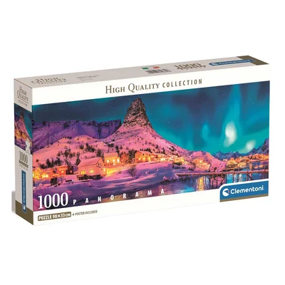 Színes téli éjszaka 1000db-os HQC panoráma puzzle 98x33cm - Clementoni