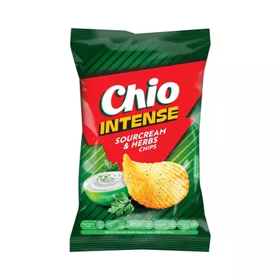 Chio Intense tejfölös és zöldfűszeres ízű burgonyachips 55g