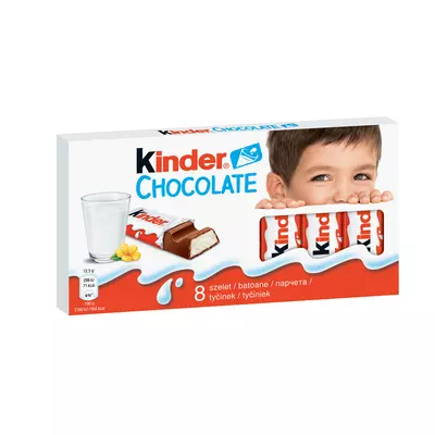 Kinder tejcsokoládé szelet tejes krémmel töltve 8 db 100 g