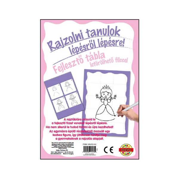 Rajzolni tanulok lányos fejlesztő tábla