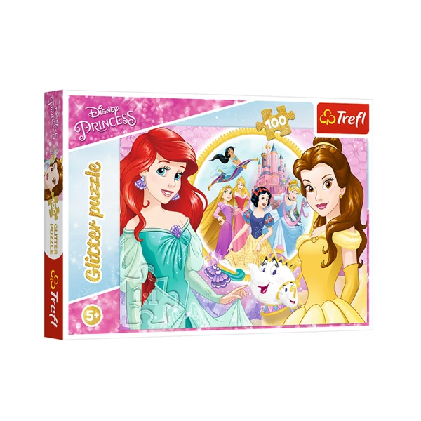 Disney Hercegnők: Ariel és Belle 100db-os csillámló puzzle - Trefl