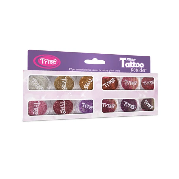 TyToo: Meleg színek válogatása csillámpor szett 12x2,5ml