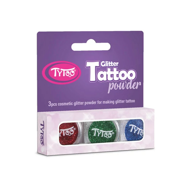 TyToo: Kék, piros és zöld csillámpor szett 3x2,5ml