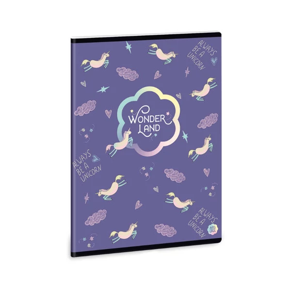 Ars Una: Wonderland Unicorn vonalas füzet A/5 40lapos