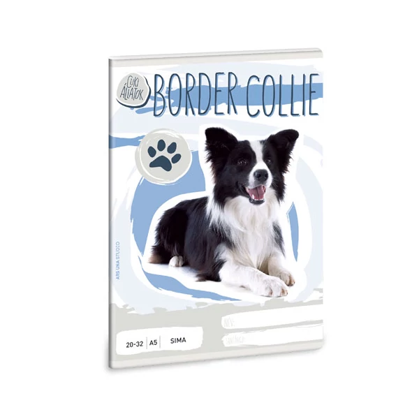 Cuki állatok - Border Collie sima lapú füzet A/5