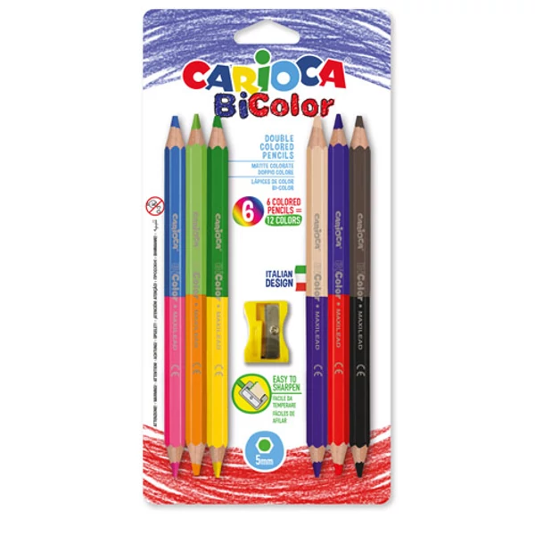 Jumbo színes ceruza szett hegyezővel 6db - Carioca