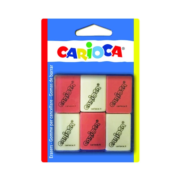 Szögletes radír szett két színnel 6db-os - Carioca