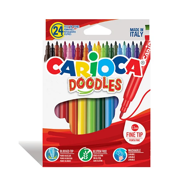 Doodles hosszú hegyű filc 24db-os szett - Carioca