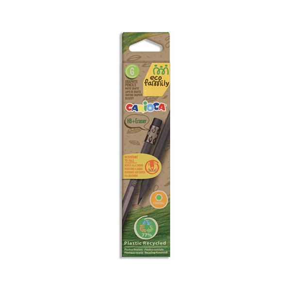 Tita Eco Family grafitceruza radírcéggel HB 6db-os szett - Carioca