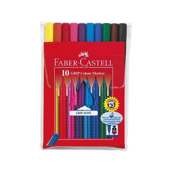 Grip színes kimosható filctoll 10db-os szett - Faber-Castell