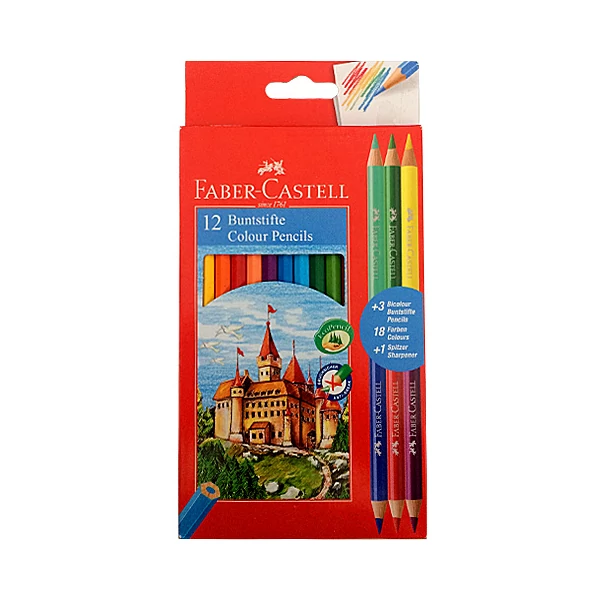 Faber-Castell: Színes ceruza 12db-os + 3db Bicolor