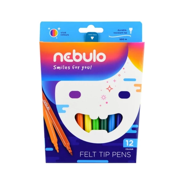 Nebulo: Filctoll színes 12db-os szett